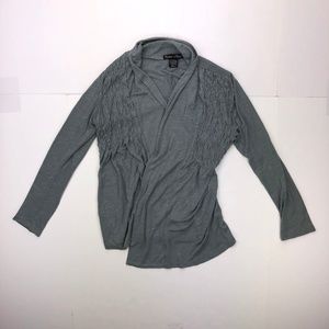 Rachael & Chloe Gray Cardigan Medium Open Front Lightweight